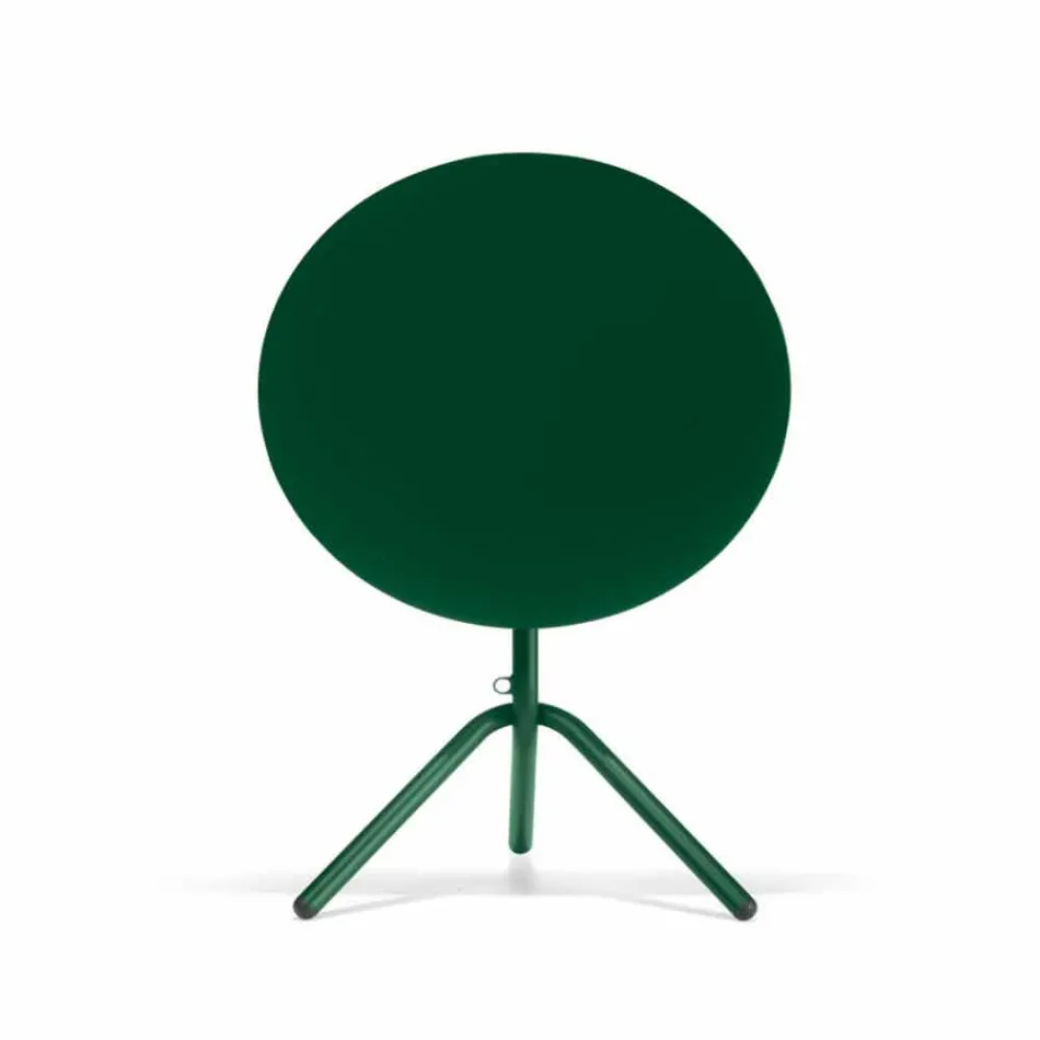 Tavolino da Esterno Rotondo in Metallo e Lamiera Made in Italy - Alberic Viadurini