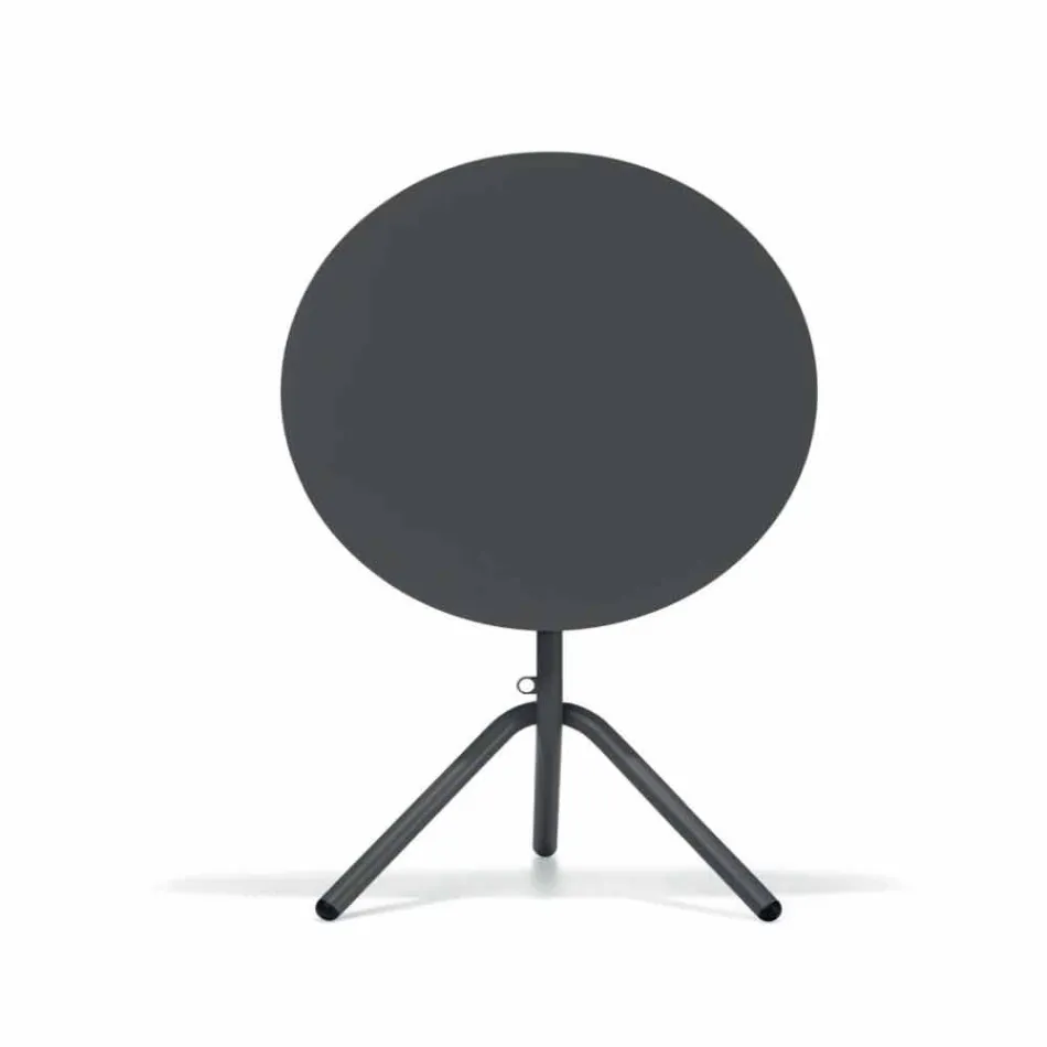 Tavolino da Esterno Rotondo in Metallo e Lamiera Made in Italy - Alberic Viadurini