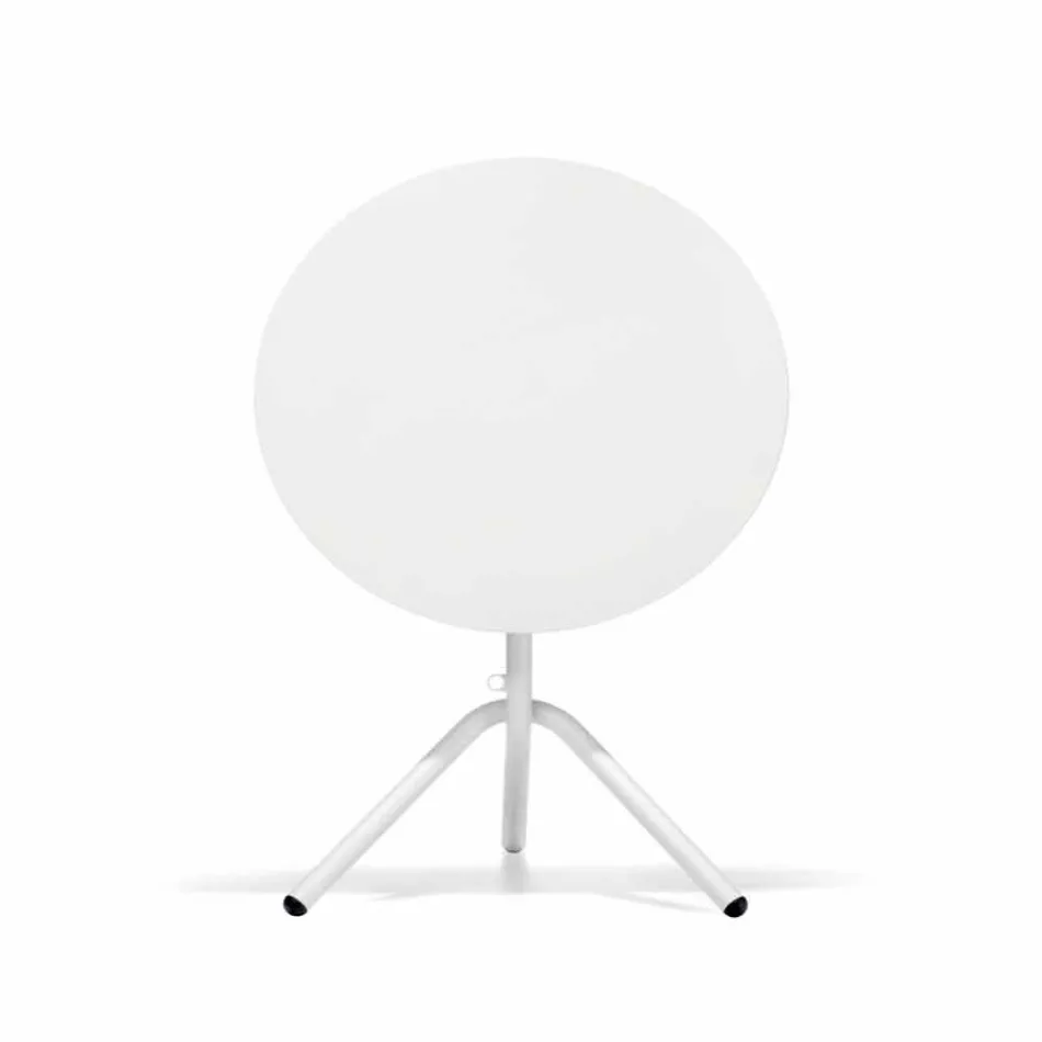 Tavolino da Esterno Rotondo in Metallo e Lamiera Made in Italy - Alberic Viadurini