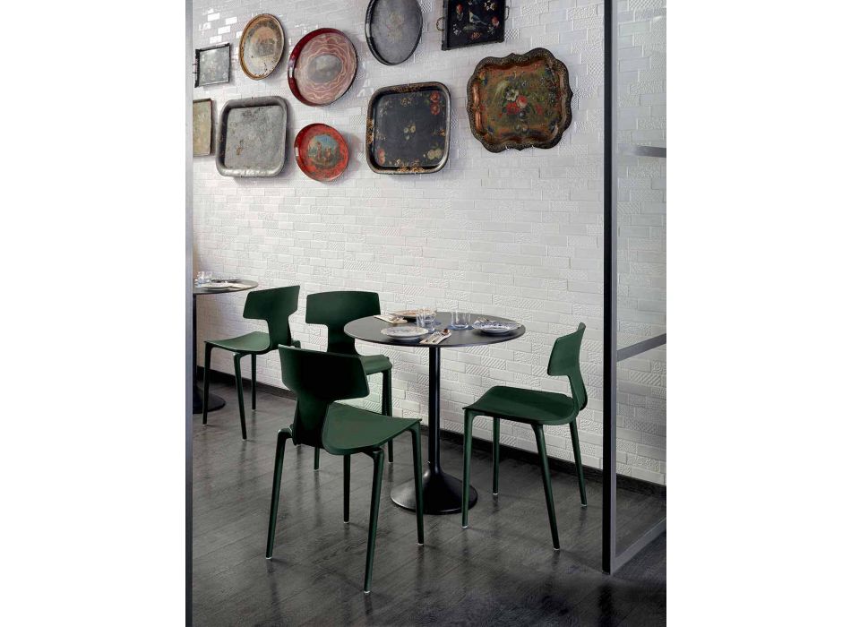 Tavolino da Esterno Rotondo in Metallo Ghisa e HPL Made in Italy - Corbin Viadurini