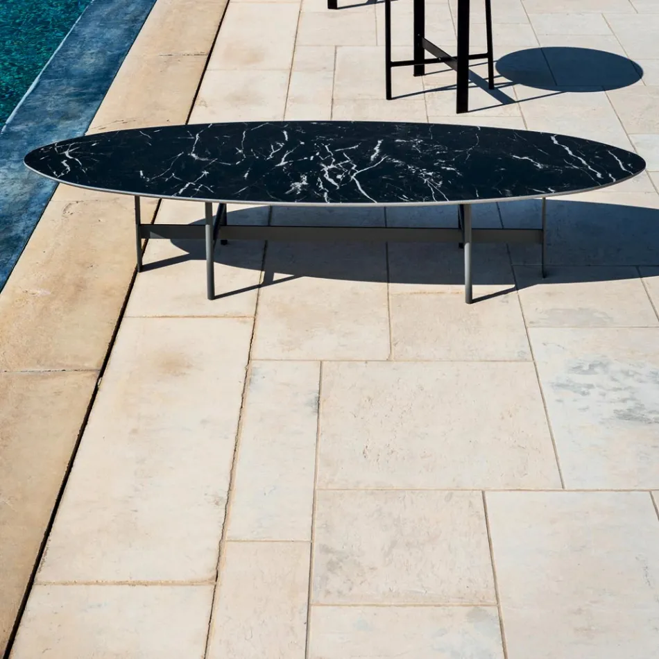 Tavolino da Esterno Struttura in Acciaio Made in Italy - Begin by Myyour Viadurini