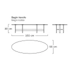 Tavolino da Esterno Struttura in Acciaio Made in Italy - Begin by Myyour Viadurini