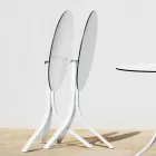 Tavolino da Esterno Tondo Reclinabile a 3 Gambe in Alluminio 2 Colori - Filomena Viadurini