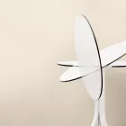 Tavolino da Esterno Tondo Reclinabile a 3 Gambe in Alluminio 2 Colori - Filomena Viadurini