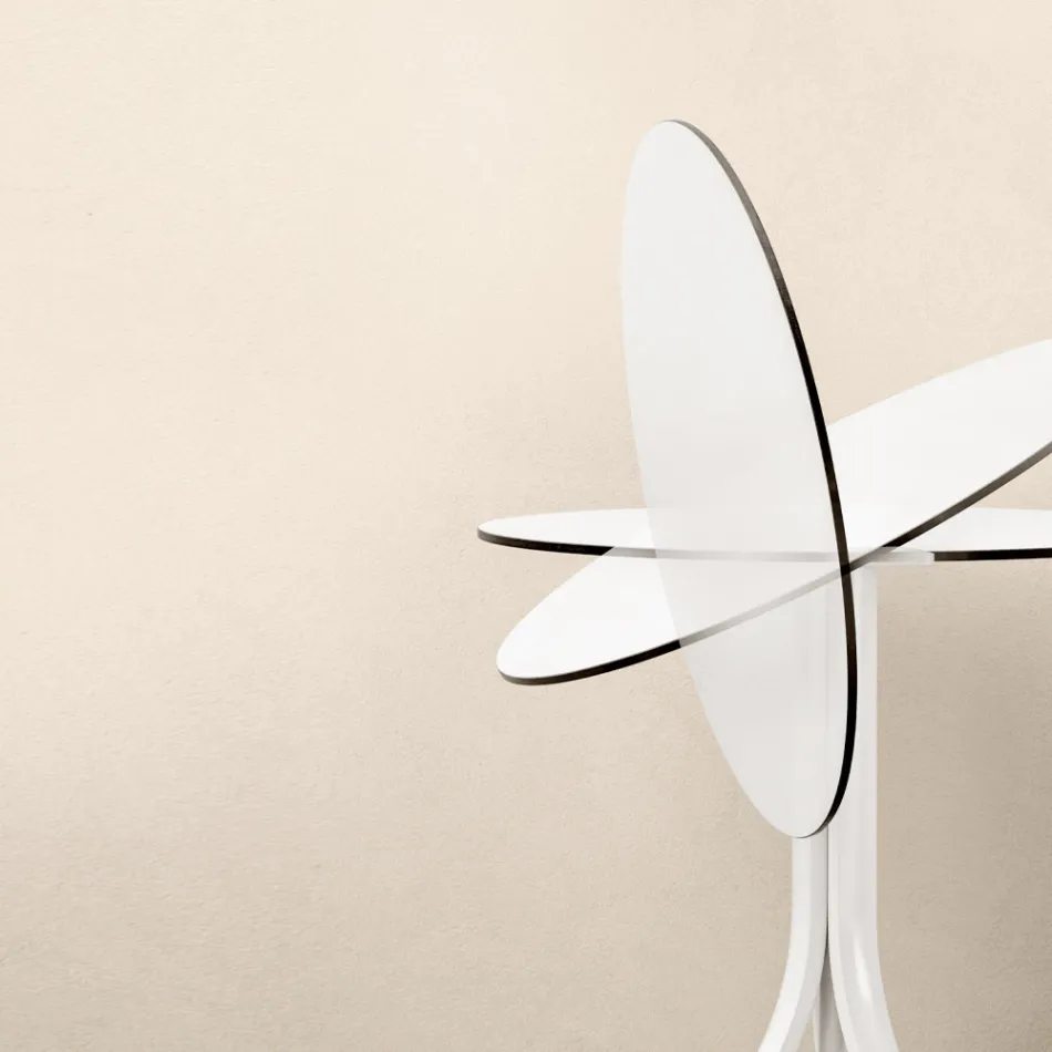 Tavolino da Esterno Tondo Reclinabile a 3 Gambe in Alluminio 2 Colori - Filomena Viadurini