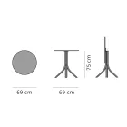 Tavolino da Esterno Tondo Reclinabile a 3 Gambe in Alluminio 2 Colori - Filomena Viadurini