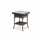 Tavolino da giardino 56x56 cm in polietilene intrecciato a mano Chad Viadurini