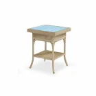 Tavolino da giardino 56x56 cm in polietilene intrecciato a mano Chad Viadurini