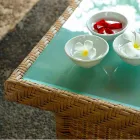 Tavolino da giardino 56x56 cm in polietilene intrecciato a mano Chad Viadurini