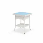 Tavolino da giardino 56x56 cm in polietilene intrecciato a mano Chad Viadurini