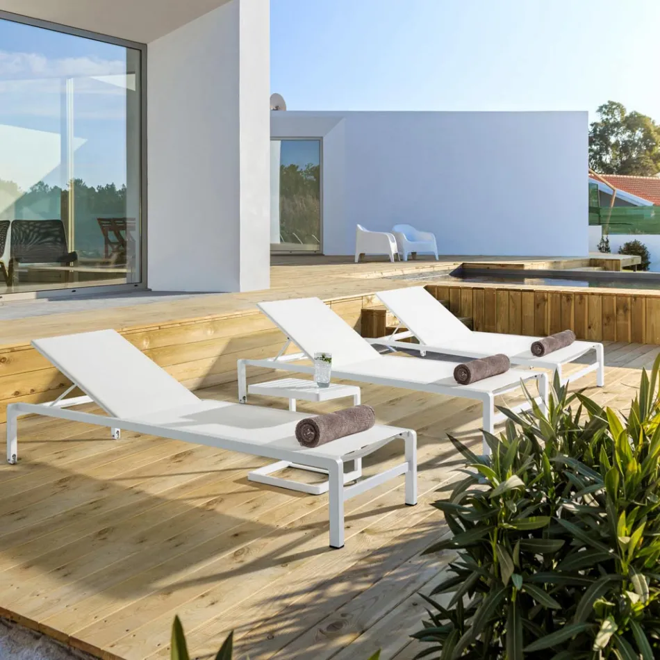 Tavolino da Giardino in Alluminio Verniciato, Homemotion, 2 Pezzi - Rodric Viadurini