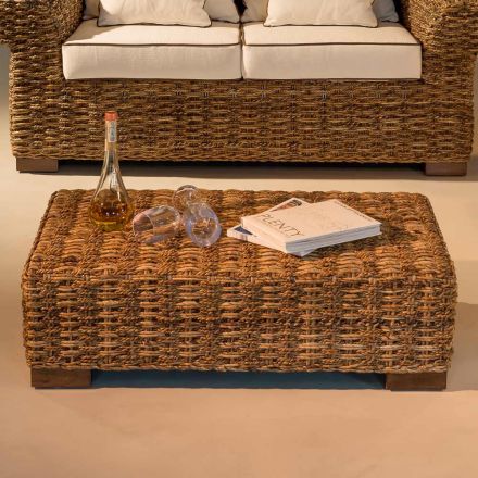 Tavolino da Giardino in Fibra Naturale di Abaca – Lagertha Viadurini