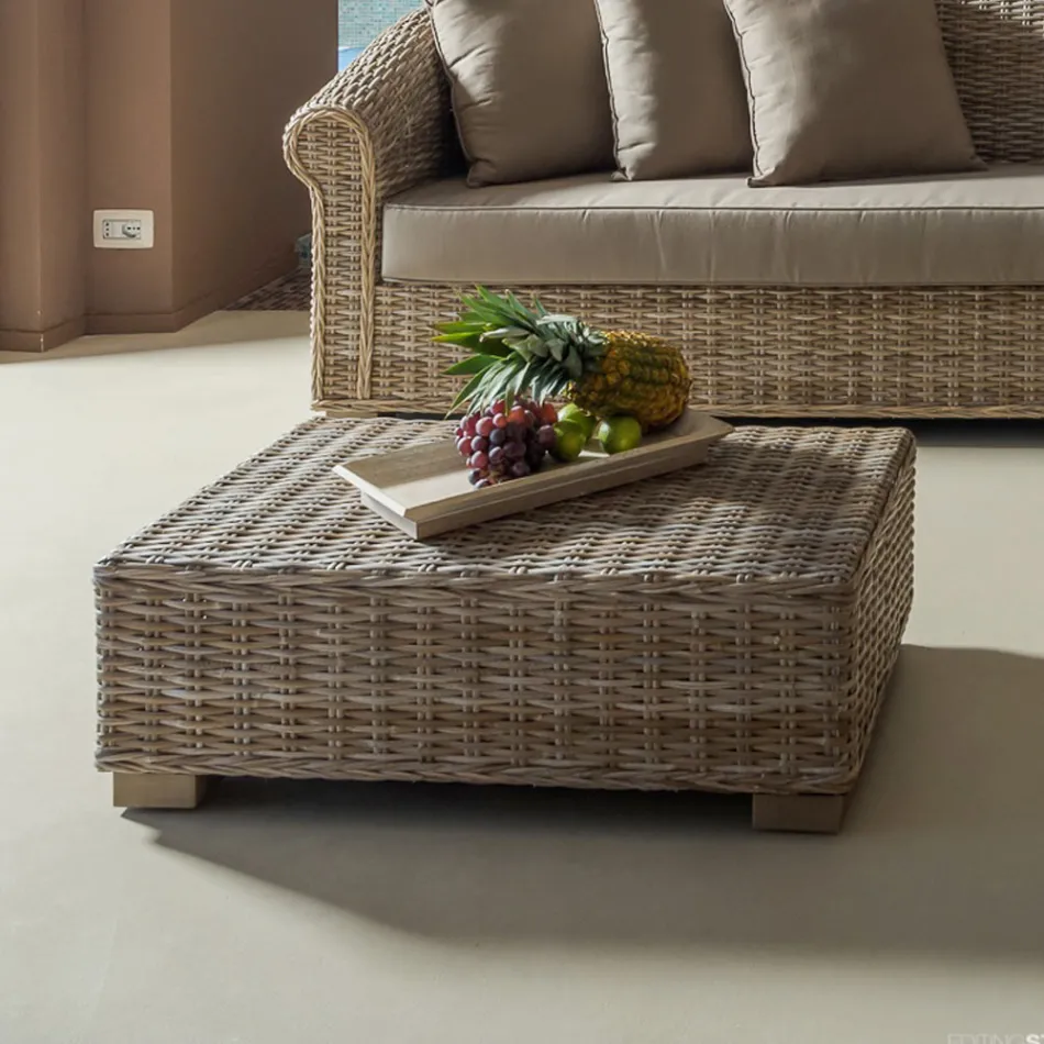 Tavolino da Giardino in Fibra Naturale di Kubù – Isildur Viadurini