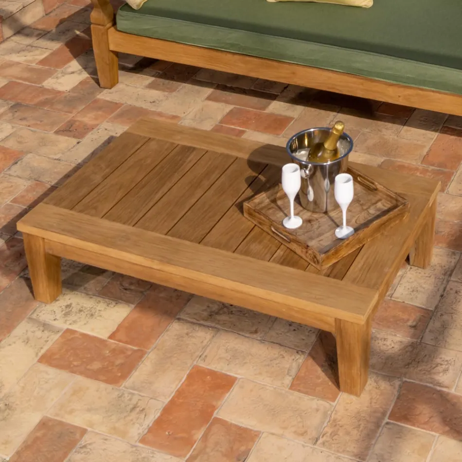 Tavolino da Giardino in Legno Teak Naturale - Artes Viadurini