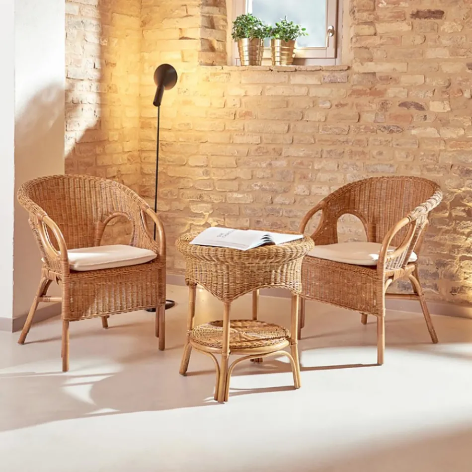 Tavolino da Giardino in Midollino Miele – Nathaniel Viadurini