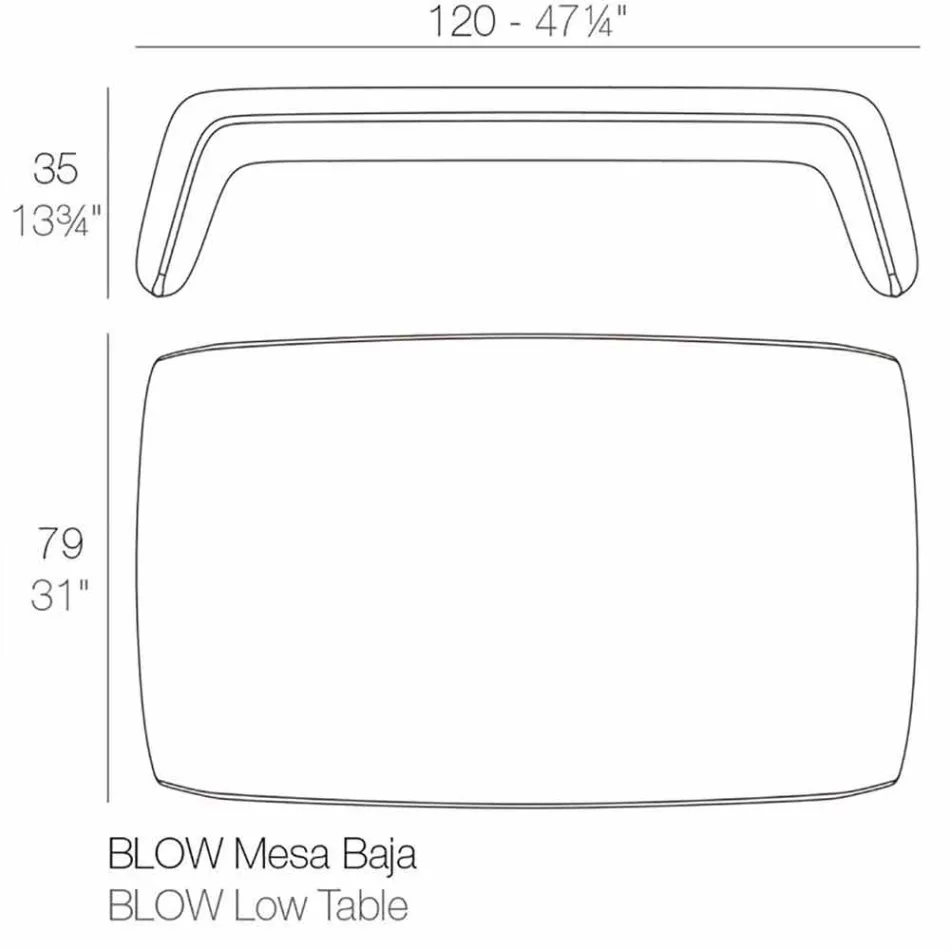 Tavolino da giardino in polietilene Blow by Vondom, design moderno Viadurini