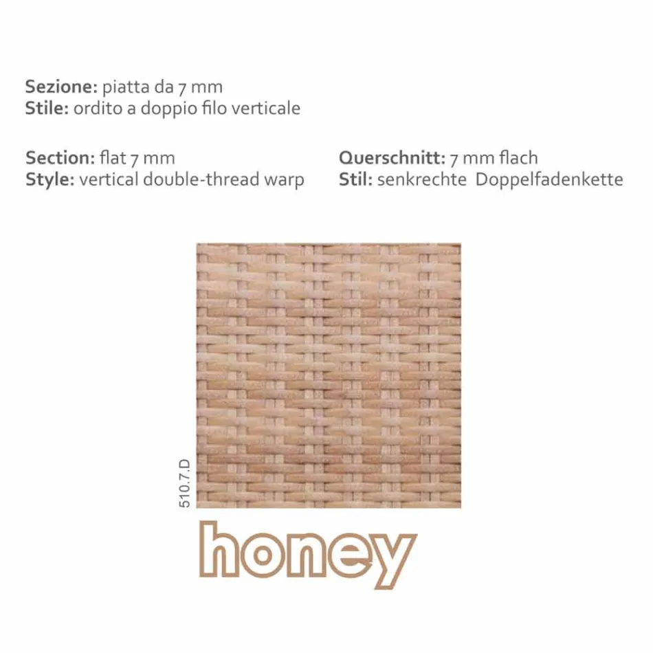 Tavolino da giardino in polietilene miele intrecciato a mano Cooper Viadurini