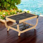 Tavolino da Giardino in Rattan Naturale Intrecciato a Mano – Catelyn Viadurini