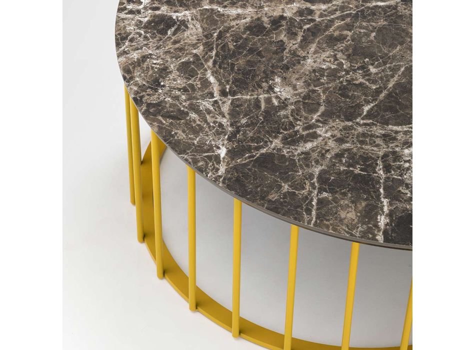 Tavolino da Giardino in Vetroceramica e Metallo Made in Italy - Guerrino Viadurini