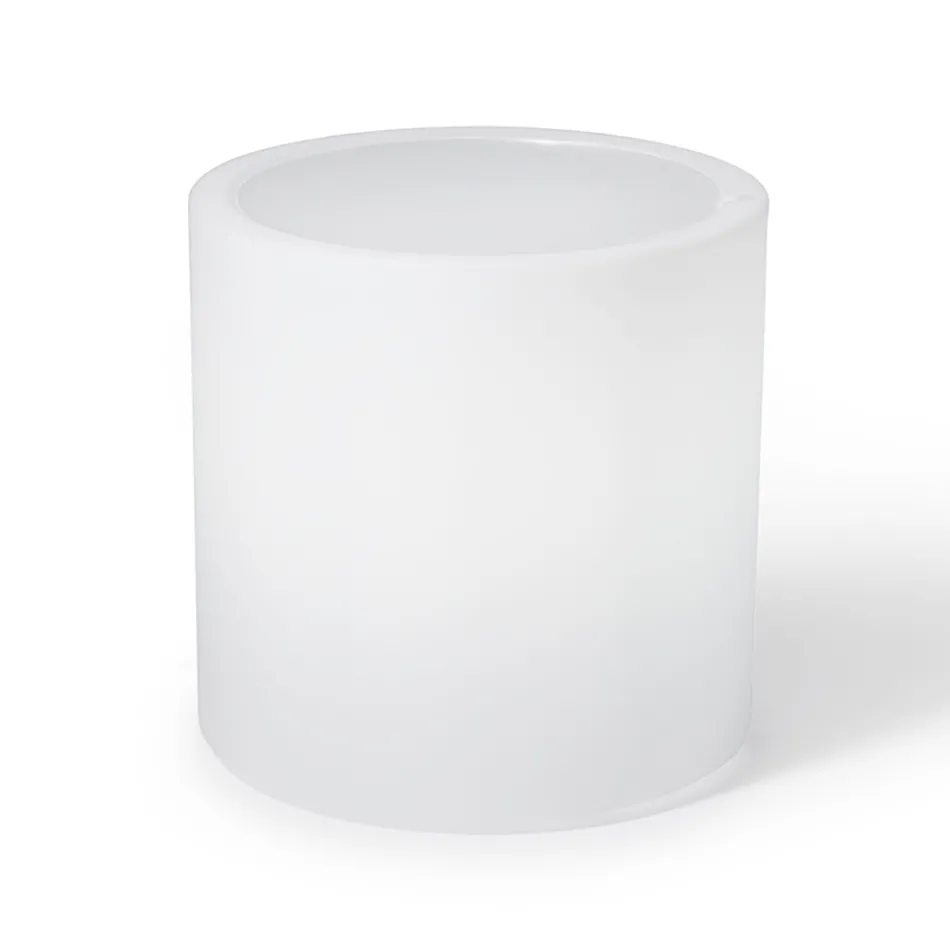 Tavolino da Giardino Luminoso in Polietilene Bianco Made in Italy - Derti Viadurini