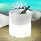 Tavolino da Giardino Luminoso in Polietilene Bianco Made in Italy - Trek Viadurini