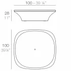 Tavolino da giardino moderno 100x100 cm Ufo by Vondom, in polietilene Viadurini