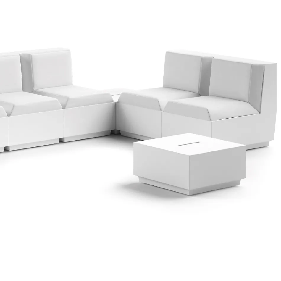 Tavolino da Giardino Quadrato in Polietilene Realizzato in Italia - Macao Viadurini