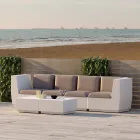 Tavolino da Giardino Quadrato in Polietilene Realizzato in Italia - Macao Viadurini