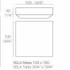 Tavolino da giardino quadrato moderno Vela by Vondom, in polietilene Viadurini