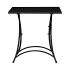 Tavolino da Giardino Quadrato Pieghevole in Ferro Grigio Antracite - Zoubiba Viadurini