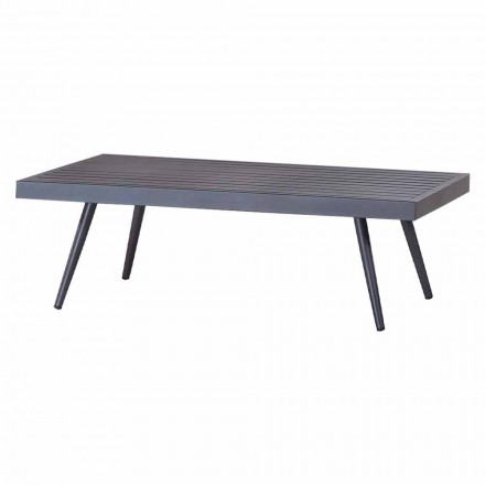 Tavolino da Giardino Rettangolare in Alluminio Verniciato Antracite - Rasti Viadurini