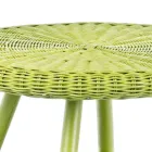 Tavolino da Giardino Tondo in Rattan di Design, Diametro 52 cm - Favolizia Viadurini