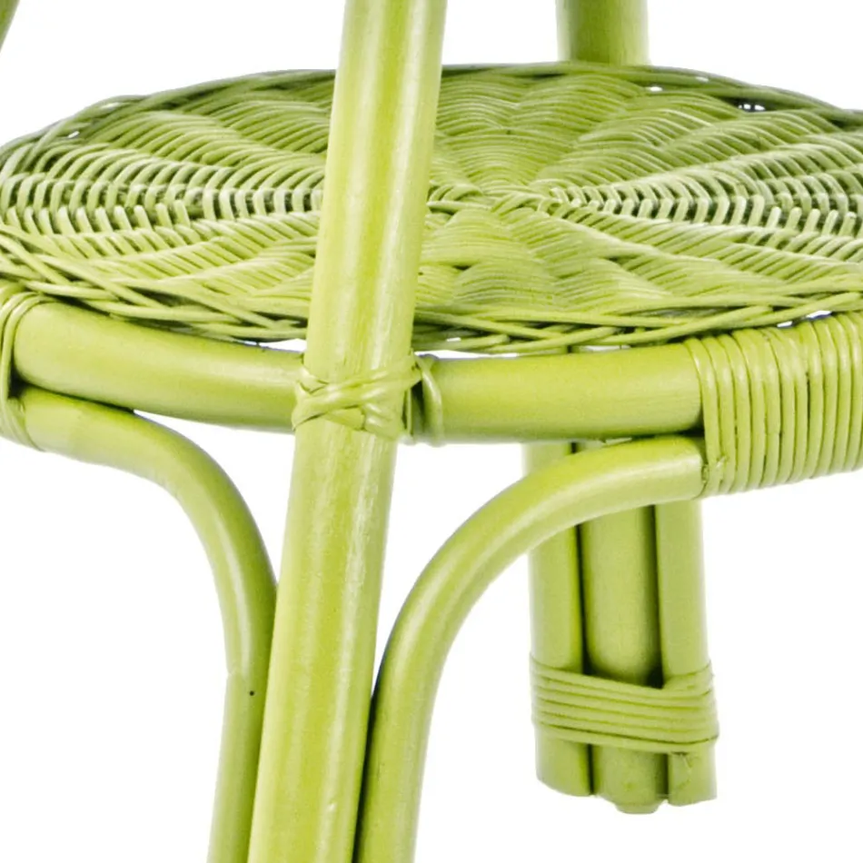 Tavolino da Giardino Tondo in Rattan di Design, Diametro 52 cm - Favolizia Viadurini