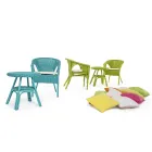 Tavolino da Giardino Tondo in Rattan di Design, Diametro 52 cm - Favolizia Viadurini