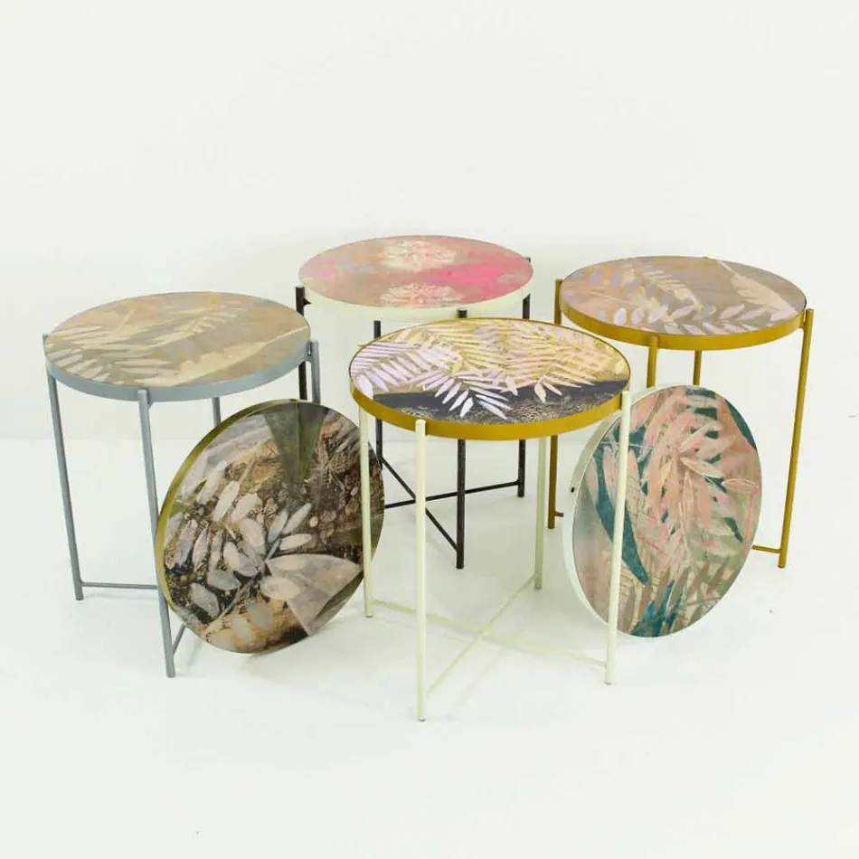 Tavolino da Interno o Esterno con Struttura in Metallo Made in Italy - Carim Viadurini