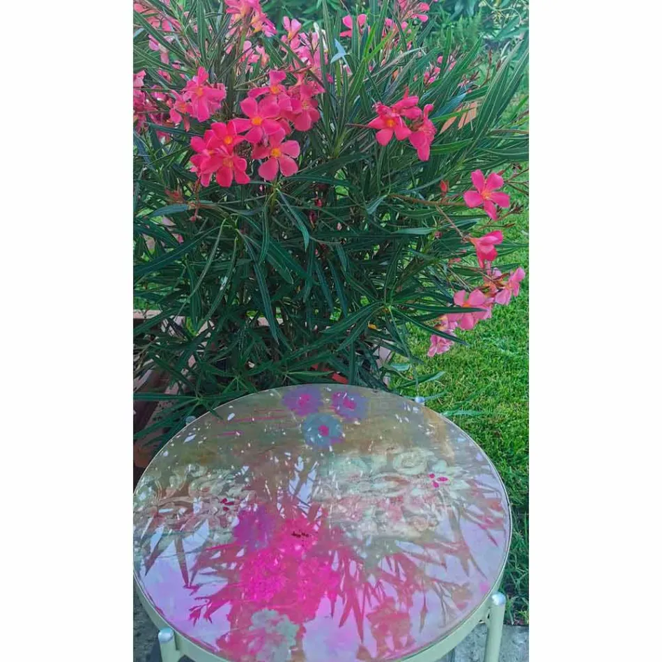 Tavolino da Interno o Esterno con Struttura in Metallo Made in Italy - Carim Viadurini