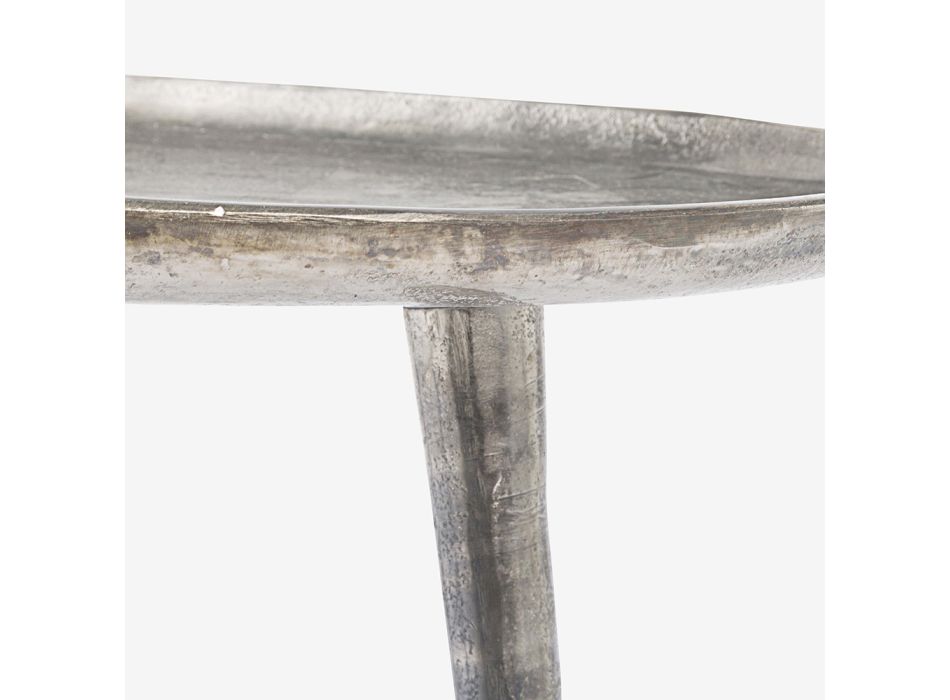 Tavolino da Salotto Alluminio Placcato e Anticato Design Homemotion - Smemo Viadurini
