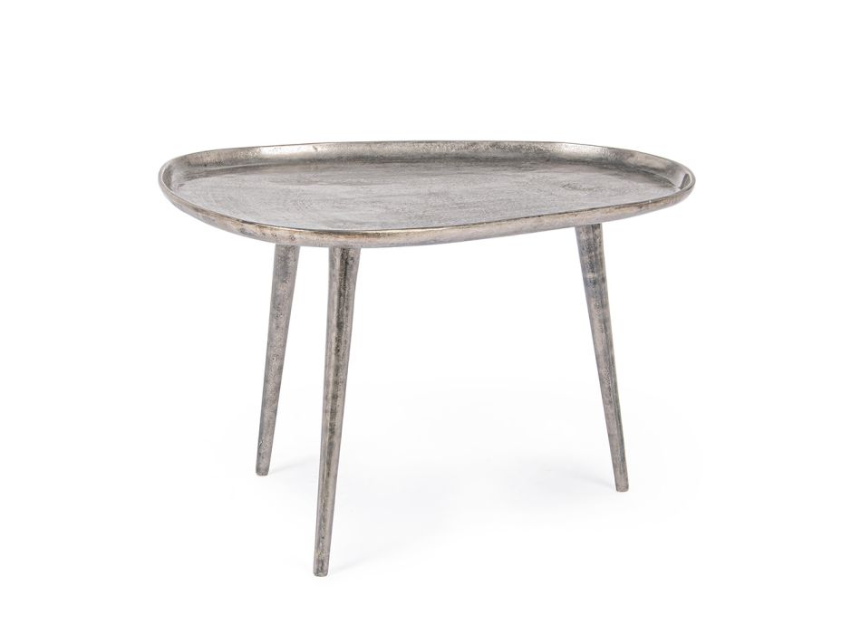 Tavolino da Salotto Alluminio Placcato e Anticato Design Homemotion - Smemo Viadurini