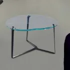 Tavolino da Salotto Artigianale in Vetro e Acciaio Made in Italy - Alicante Viadurini