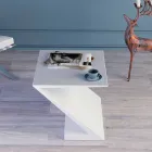 Tavolino da salotto bianco design moderno Zeta made in Italy Viadurini