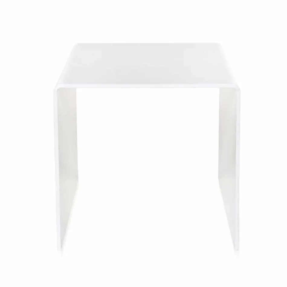 Tavolino da salotto bianco moderno 40x40cm Terry Small, made in Italy Viadurini