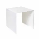 Tavolino da salotto bianco moderno 40x40cm Terry Small, made in Italy Viadurini