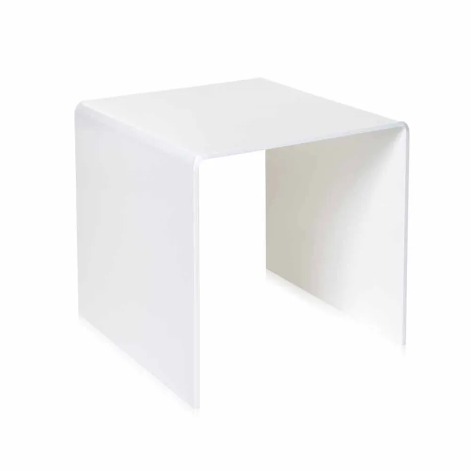 Tavolino da salotto bianco moderno 40x40cm Terry Small, made in Italy Viadurini
