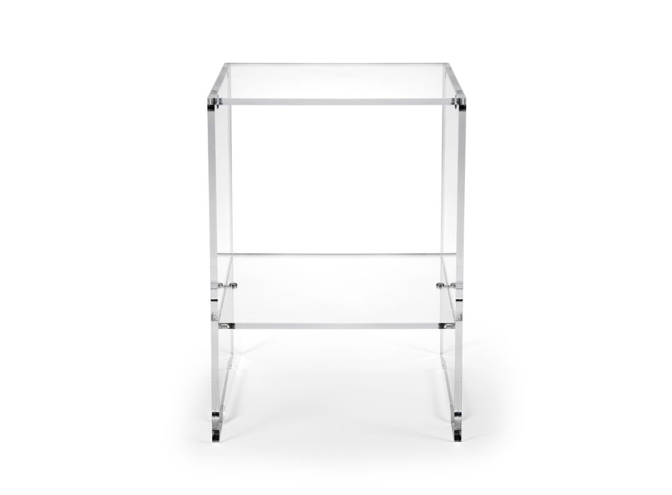 Tavolino da Salotto con 1 Ripiano in Plexiglass Trasparente Made in Italy - Mulan Viadurini
