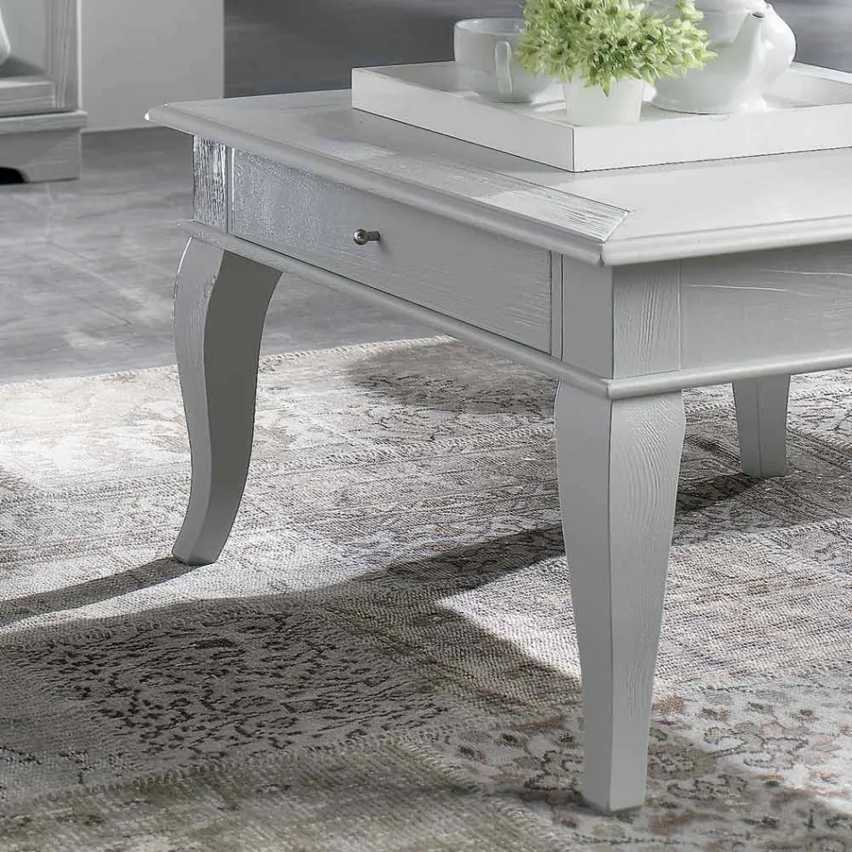 Tavolino da Salotto con Parti Massicce in Ay - ous e Tiglio Made in Italy - Era Viadurini