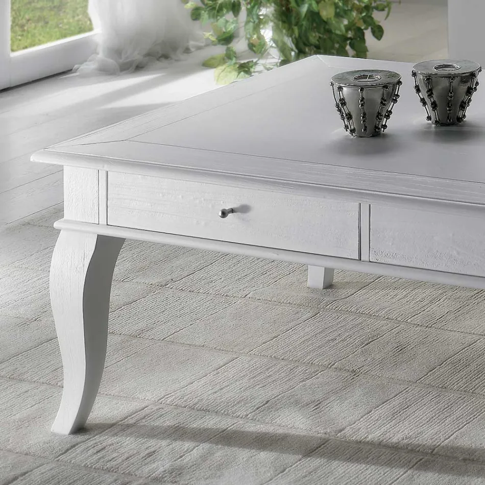 Tavolino da Salotto con Parti Massicce in Ay - ous e Tiglio Made in Italy - Era Viadurini