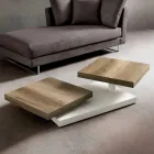 Tavolino da Salotto con Piani Girevoli in Hpl Made in Italy, Pregiato - Parigi Viadurini