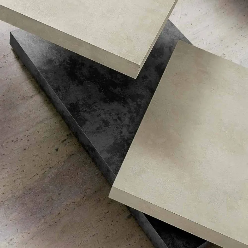 Tavolino da Salotto con Piani Girevoli in Hpl Made in Italy, Pregiato - Parigi Viadurini