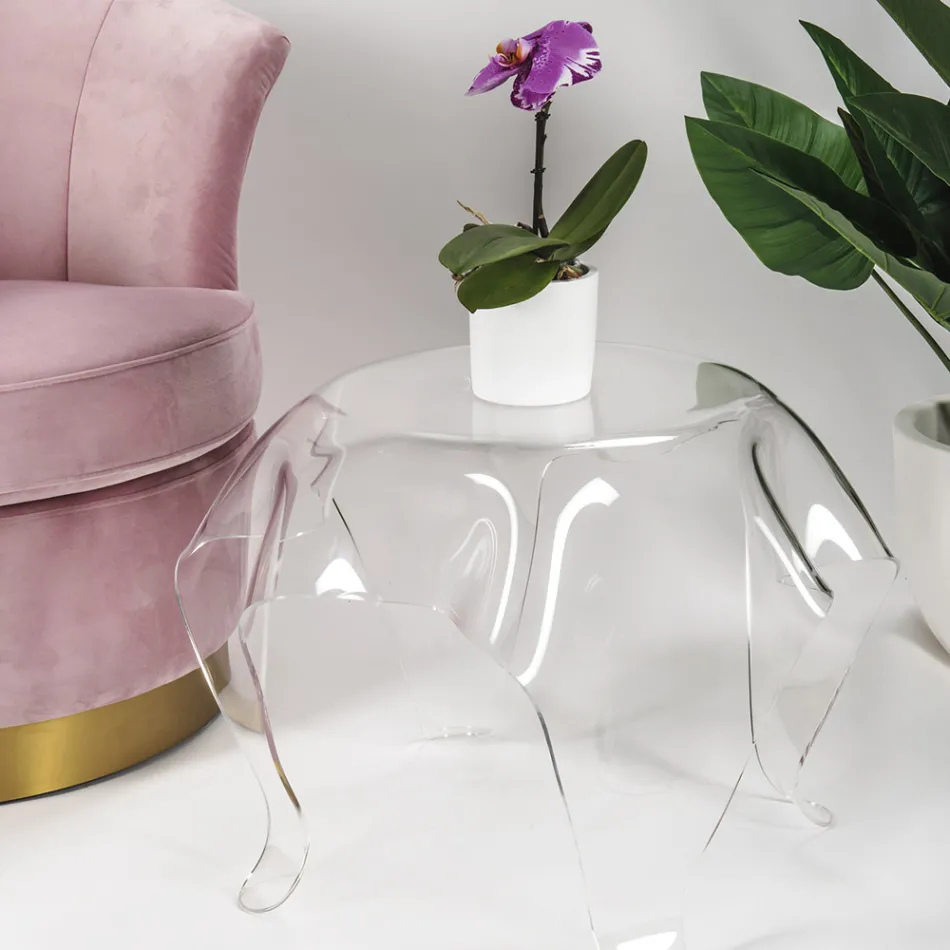 Tavolino da Salotto con Piano e Base in Plexiglass Made in Italy - Brento Viadurini