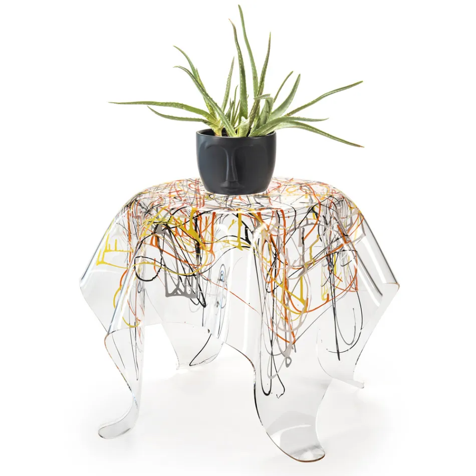 Tavolino da Salotto con Piano e Base in Plexiglass Made in Italy - Brento Viadurini